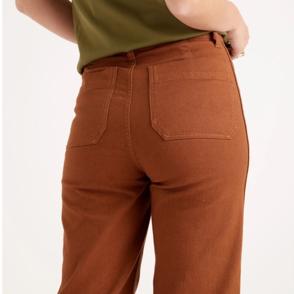 🏵️NWT - QUINCE ORGANIC STRETCH COTTON TWILL WIDE-LED CROP PANTS🏵️ - Picture 9 of 15